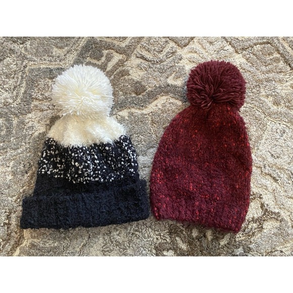 Cuddl Duds Pom Pom Beanie Hat Winter Women's Cozy Soft Knit White Black Pink Lot - Picture 5 of 5